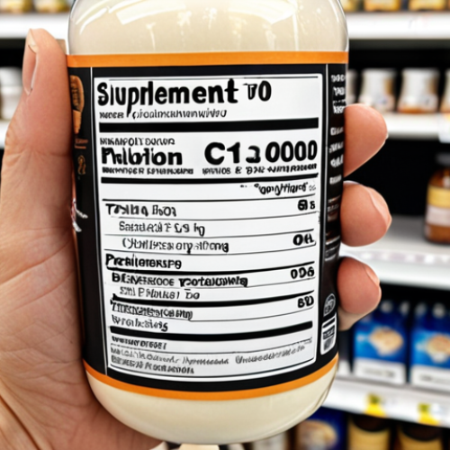 ** A close-up shot of a hand carefully reading the label of a Milk Thistle supplement bottle. Focus on the details of the label, highlighting the Silymarin content, ingredient list, and certification logos. The background should be slightly blurred, perhaps a pharmacy shelf.

**