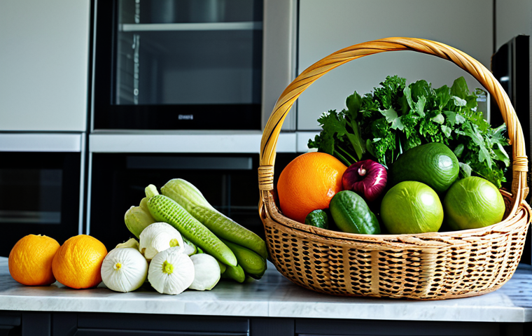 **

"A vibrant photo showcasing a variety of fresh, fully clothed, organic Thai vegetables and fruits arranged in a beautiful woven basket. Background is a bright, modern Thai kitchen with traditional elements. The scene is safe for work, appropriate content, and family-friendly, highlighting the freshness and quality of the produce. Perfect anatomy of the produce, correct proportions, professional food photography, high quality, modest presentation."

**