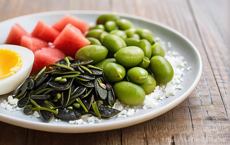 저지방 고단백 스낵 추천 - **Prompt:** A vibrant, close-up shot of a wholesome Greek yogurt breakfast bowl. The creamy white Gr...