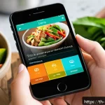 체중 감량을 위한 식단 플래너 추천 - A modern smartphone app interface displaying a personalized Thai meal planning screen, showing color...
